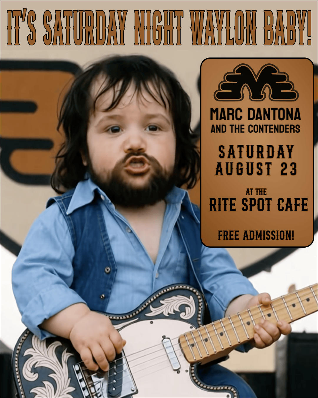 Saturday, August 23 aat the Rite Spot